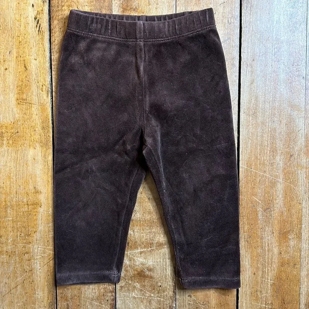 Gap size 12 to 18 months Brown velour pants unisex winter boho Baby Gap